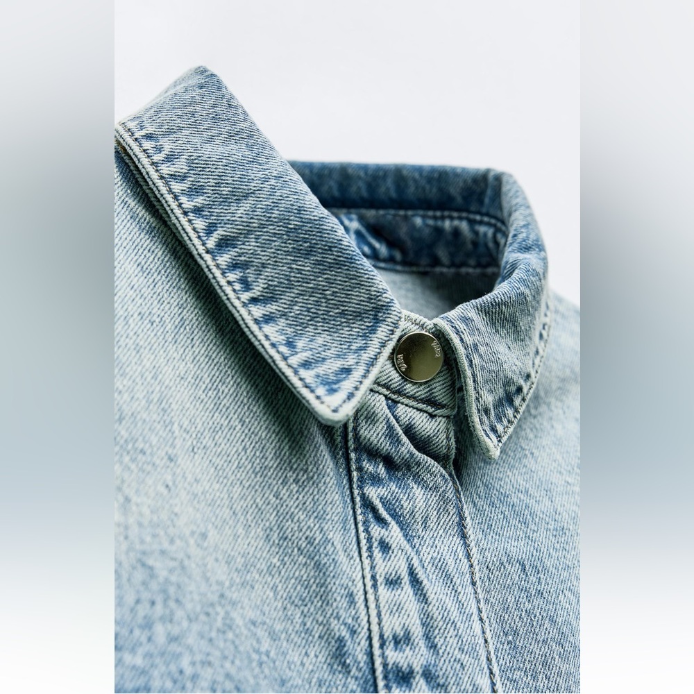ZARA Z1975 OVERSIZED DENIM OVERSHIRT - Picture 4 of 8